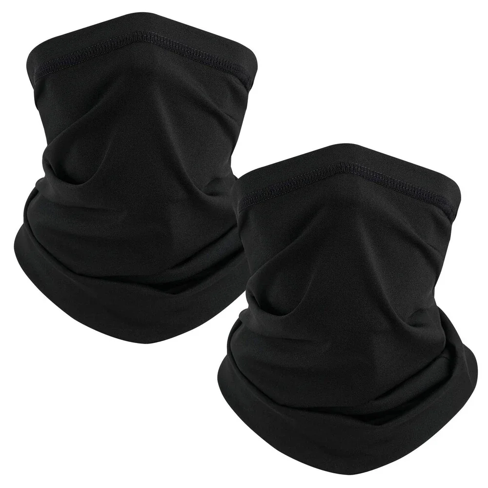 TICONN Black Neck Gaiter Face Cover Scarf Breathable Sun Windproof 2PK - NWT